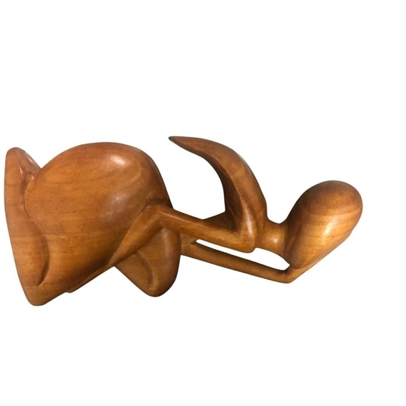 Wooden Sculpture Hand Carved Thinking  Praying Conversation Piece - Picture 6 of 8